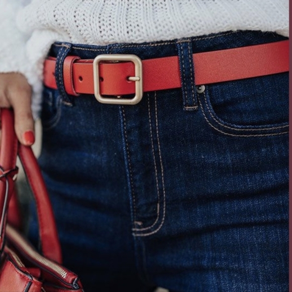 Vintage Diesel Red Suede Belt with Brass Buckle Size 80 . 39 Inch - Picture 12 of 15
